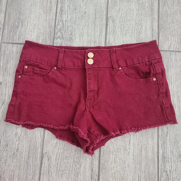 Refuge women's mahogany red fringe hem shorts size 6 - Picture 1 of 10